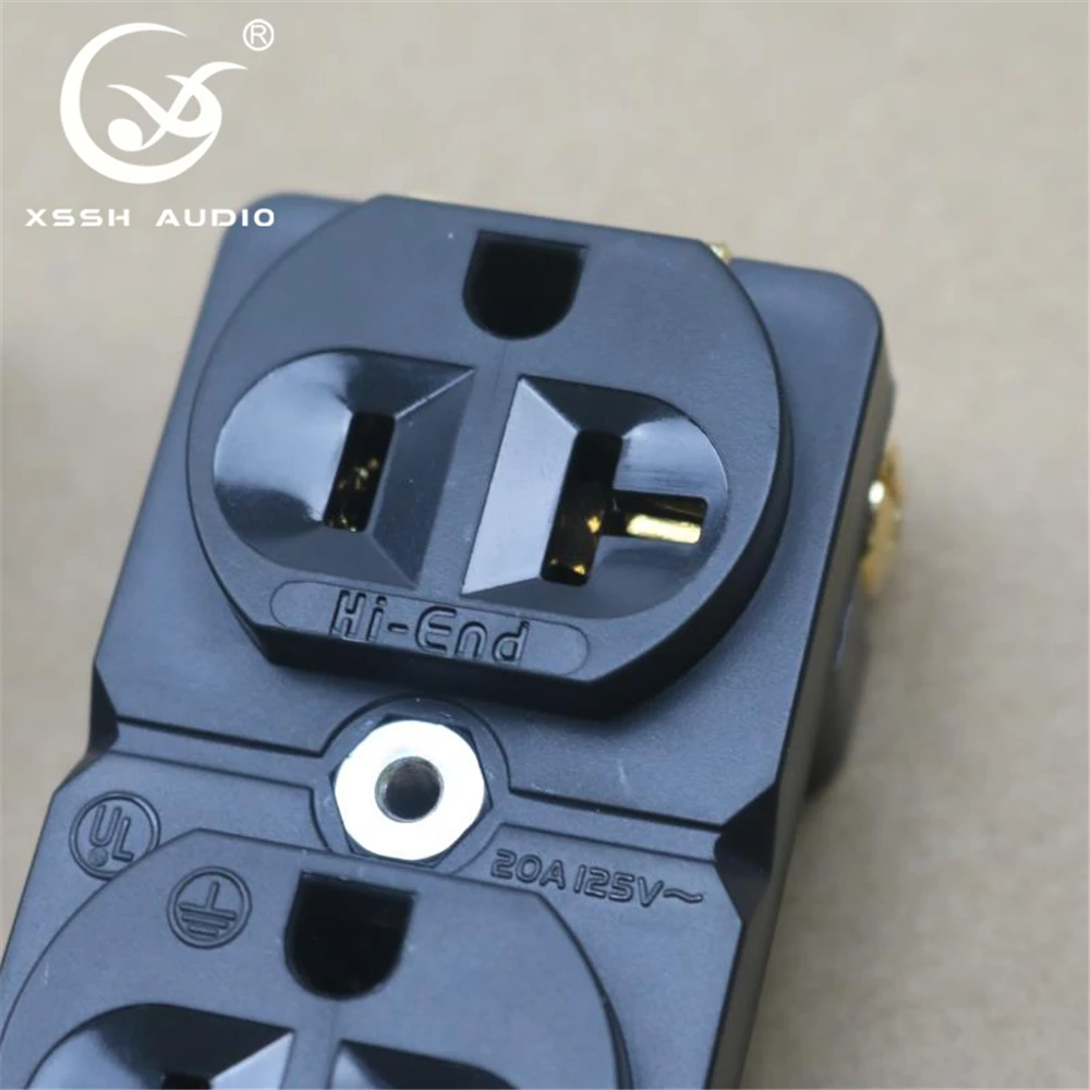 Steckdose XSSH Audio OEM ODM Echtrot Reines Kupfer Überzogenes Gold Rhodium 20AMP 20A 125V Amerika Standard NEMA US Steckdose – Detail 3
