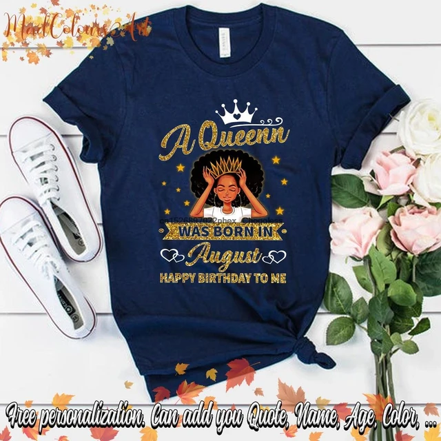 Camiseta personalizada de agosto para mujer, camiseta de cumpleaños de  agosto para mujer, camisetas de cumpleaños para mujer, camisetas de  cumpleaños