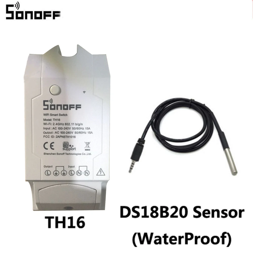 Умный Wifi переключатель Sonoff TH16/10 контроль температуры и влажности умный домашняя
