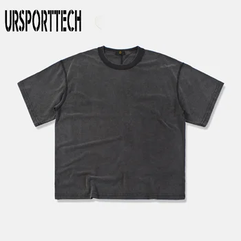 

New Trend High Street Mens T Shirts Top Quality 100% Cotton Short Sleeve Tshirt Fashion Casual Loose Tops Tees Homme Streetwear