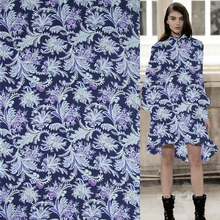 В западном стиле с принтом «пейсли» на темно-синем фоне стрейч шелк жоржет марлевой ткани цветочный принт дизайн, SCG559