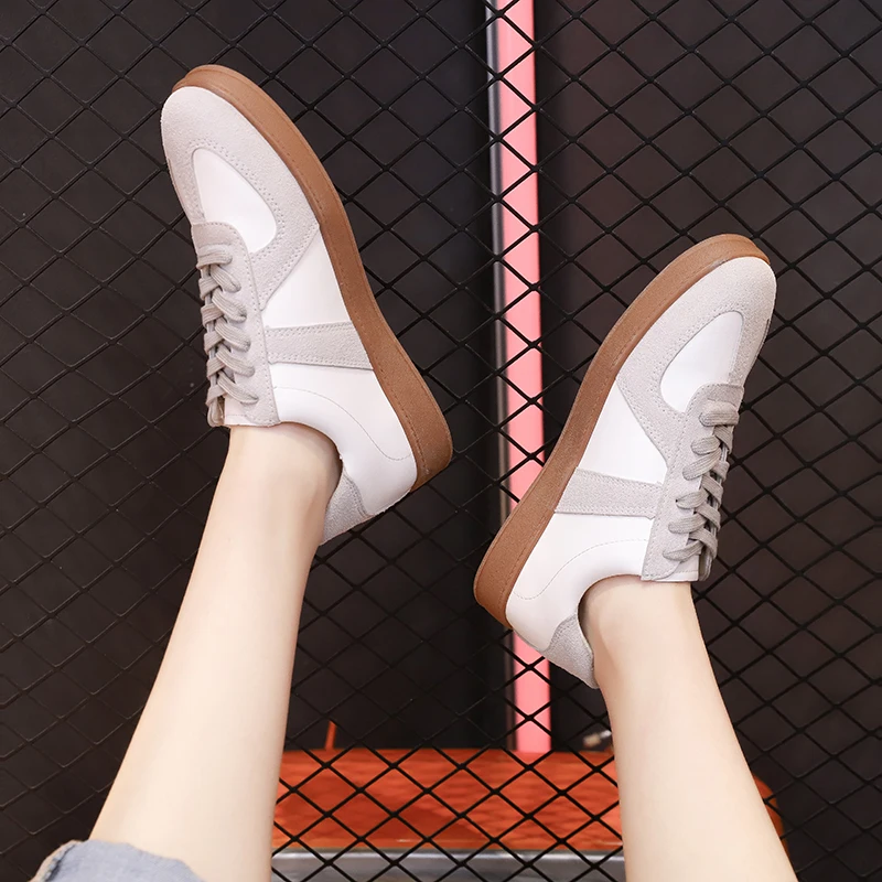 Yomior New Fashion Lace-Up Spring Summer Breathable Vintage Women Shoes Casual German Flats Female Loafers Trainers Sneakers tesco shoes women's flats	