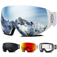 JULI Professional Magnetic Ski Goggles Double Layers Lens Anti-fog UV400 Big Ski Mask Glasses Snowboard Goggles For Men Women 1