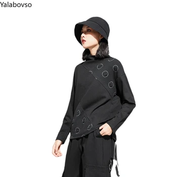 

High neck T shirt women 2019 autumn and winter new thick long sleeve T-shirt women off the shoulder tops for women Tees Z3