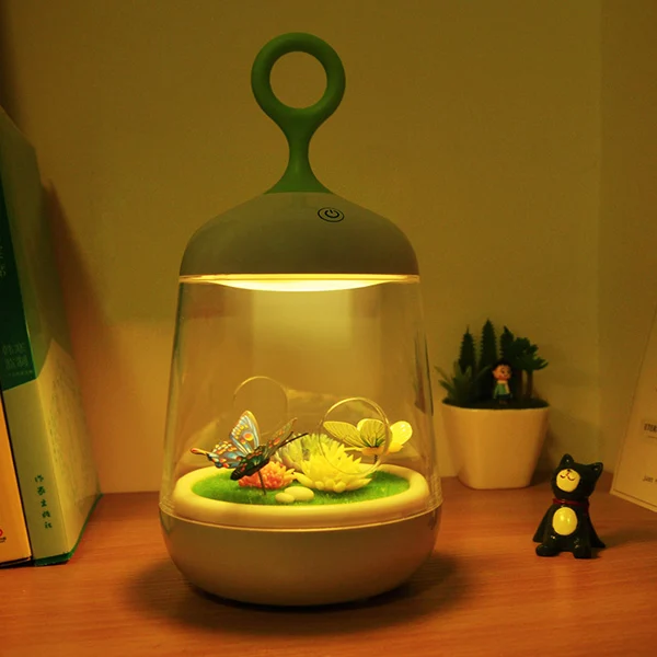 Бутылочка-амулет креативный Ночной свет светодиодный сенсорный прикроватная лампа USB настольная лампа с зарядкой подключаемого модуля красочная музыкальная мечта - Цвет: Butterfly