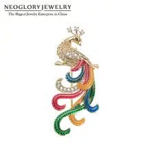 Neoglory, китайский стиль, эмалированные броши в виде феникса для женщин, Цветные булавки с птицами, дизайн, аксессуары, подарок на год для друзей