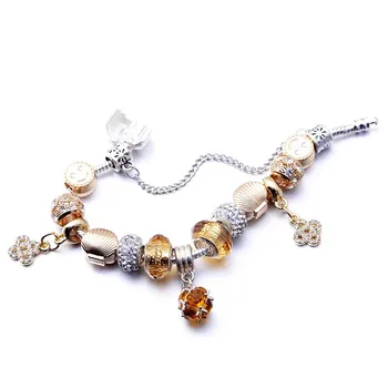 

DIY Fashion Creative Pandora Bracelet European and American Trend Ruyi Crystal Pendant Big Hole Beaded Ladies Fashion Jewelry