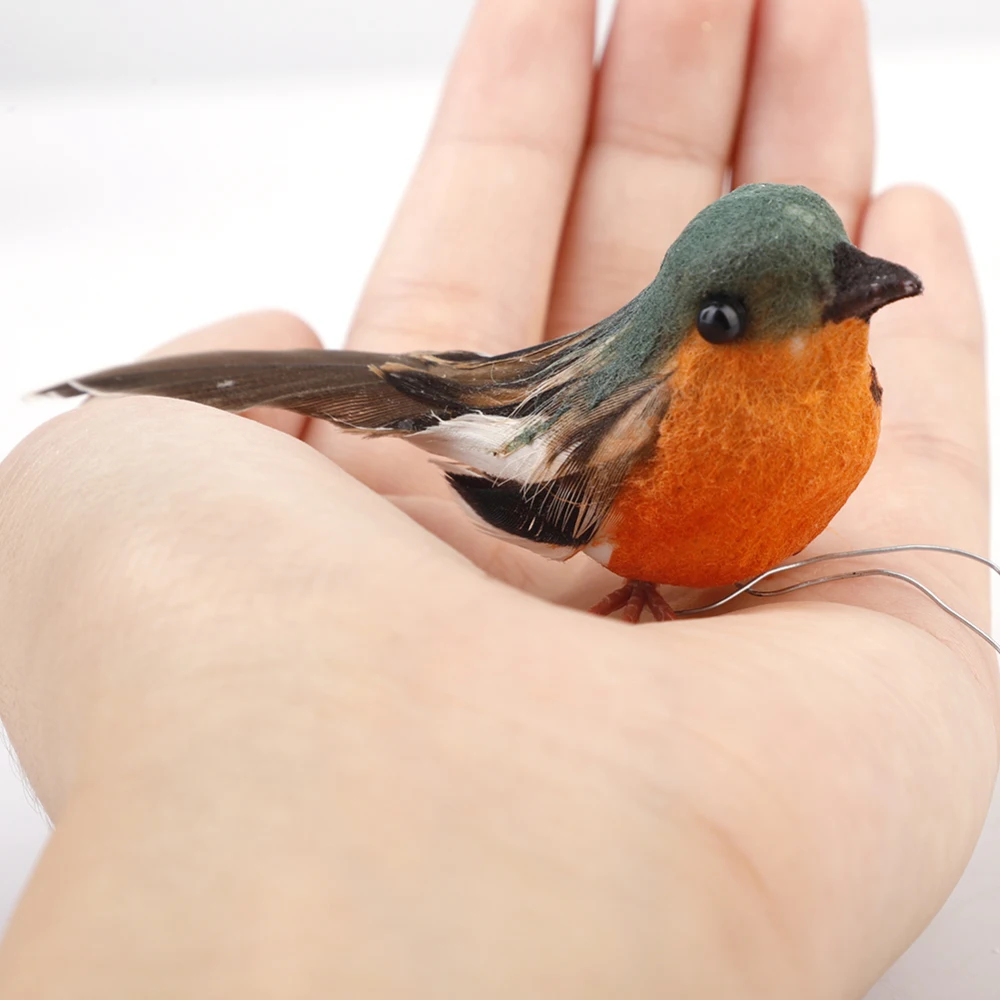 

12PCS Christmas Tree Decoration Robin Bird Craft Cute Artificial Feather Bird Xmas Tree Decor Craft Wedding Doves Ornament