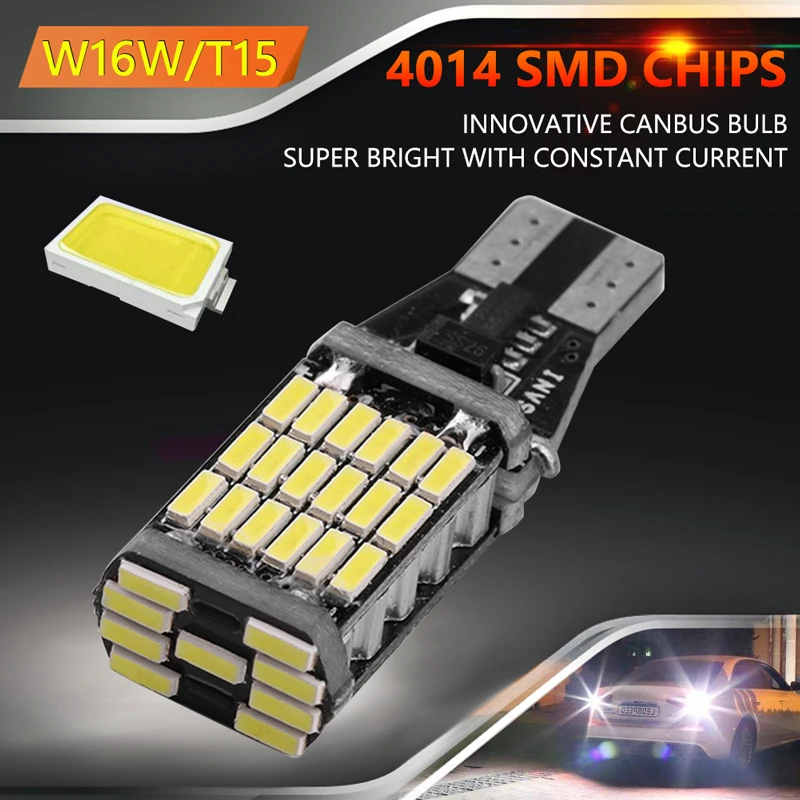 

VODOOL T15 W16W Car LED Light Bulb Super Bright 4014 45SMD Canbus Auto Car Parking Reversing Brake Turn Signal Lamp Taillight