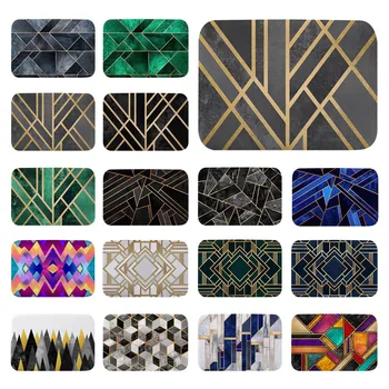 

Nordic Style Stitching Geometry Marble Texture Printed Welcome Floor Mats Kitchen Bathroom Mat Door Mat Anti-slip Mat Rugs