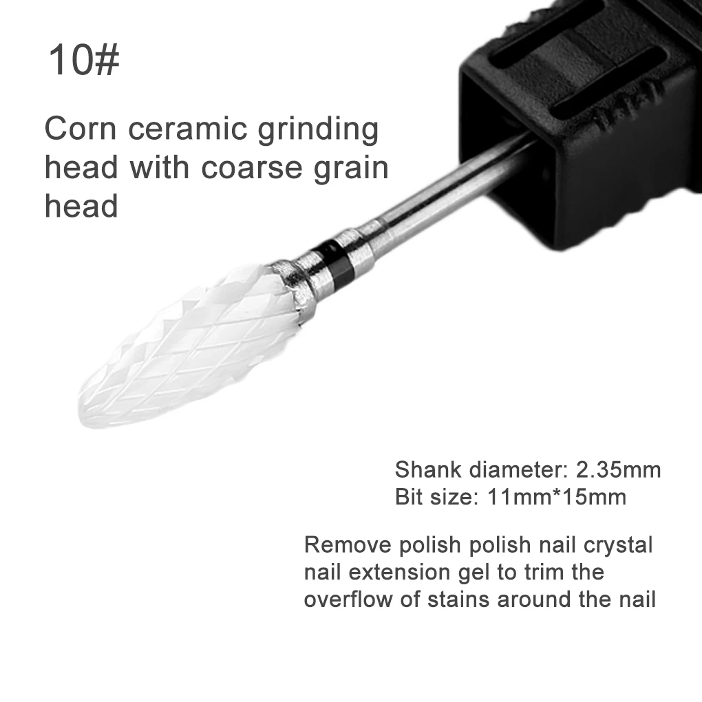 Ceramic Nail Drill Bit Electric Nail Grinding Machine Bits Manicure Art Tools Grinding Head Manicure Pedicure Tool