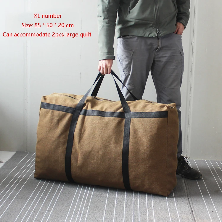 Толстая износостойкая супер Большая вместительная холщовая дорожная сумка для дома, бега, багажа, одежды, отделка одеяла, тканая сумка - Цвет: XL