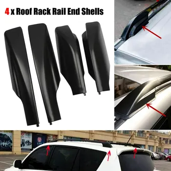 

4Pcs F&R Roof Rack Rail End Cover Shell Cap ABS Protective Cover Decor Fit For Toyota RAV4 XA30 2006-2012 Black