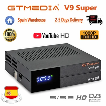 

1080P GTMedia V9 Super Satellite Receiver Built-in WiFi H.265 Full HD DVB-S2 Freesat V9 Super same as gt media v8 nova Update