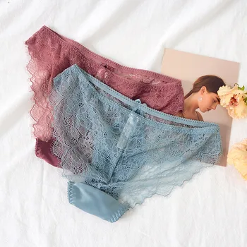 

Sexy Underpants Underwear Panties Patchwork See Through Lace Perspective Women Sexy Lingerie Plus Size Women Lace Panties Female