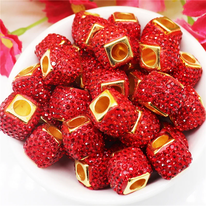 20Pcs New Assorted Color Luxury Rhinestone Large Hole Spacer Fit Pandora Charms Bracelet Hair Beads for Women DIY Jewelry Making 20Pcs New Assorted Color Luxury Rhinestone Large Hole Spacer Fit Pandora Charms Bracelet Hair Beads for Women DIY Jewelry Making