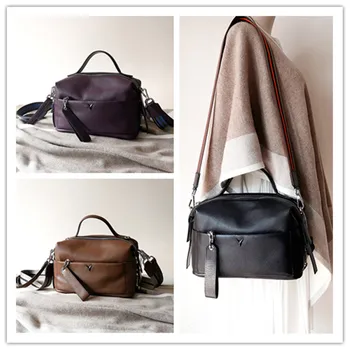 

TOP Quality Genuine Leather Women Handbag Luxury Brand Shoulder Bags Black Women Messenger Bag 2019