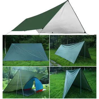 

Outdoor Ultralight Tarp Camping Survival Sun Shelter Shade Awning Silver Coating Waterproof Beach Tent Camping Blanket