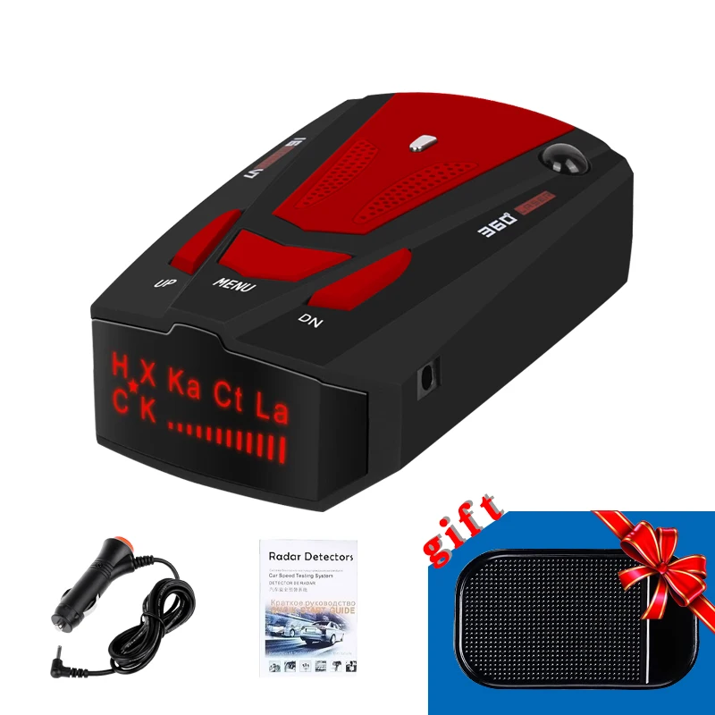 

V7 Car Radar Detector English Russian Auto 360 Degree Vehicle Speed Voice Alert Alarm Warning LED Display Speed Control Detector