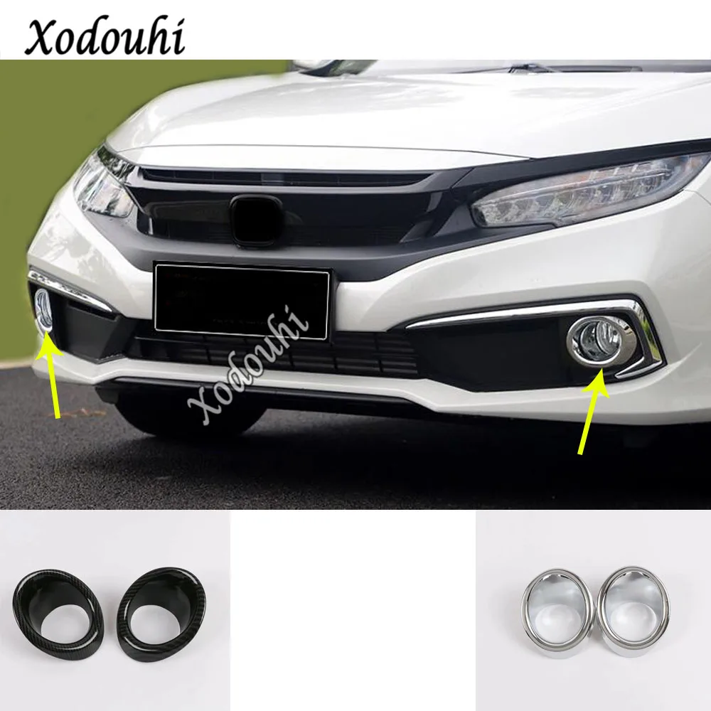 For HONDA Civic 10th 2019-2020 ABS chrome Front Fog Light Lamp Cover trim 2pcs For HONDA Civic 10th 2019-2020 ABS chrome Front Fog Light Lamp Cover trim 2pcs