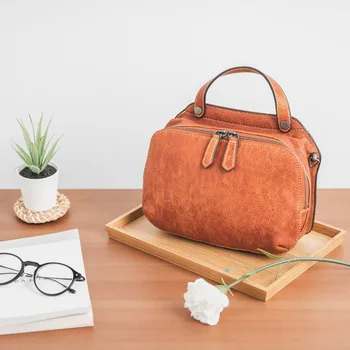 

Handmade Vintage Women's Leather Shoulder Messenger Bag Mini Bag Artistic Handbag