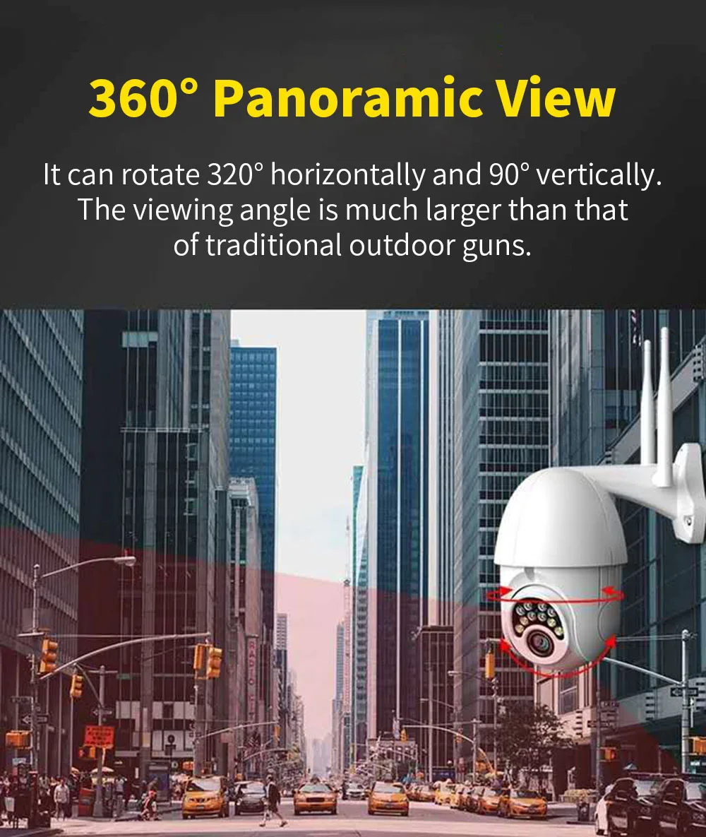 Xiaovv V380-522 360 ° панорамная 1080P Водонепроницаемая ip-камера H.265 инфракрасная ночная версия обнаружения wifi камера детские мониторы