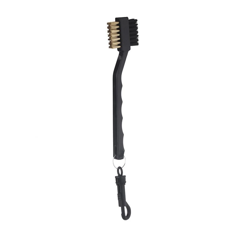 Dual Bristles Golf Club Brush Cleaner Ball 2 Way Cleaning Clip Groove Lightweight Portable | Спорт и развлечения
