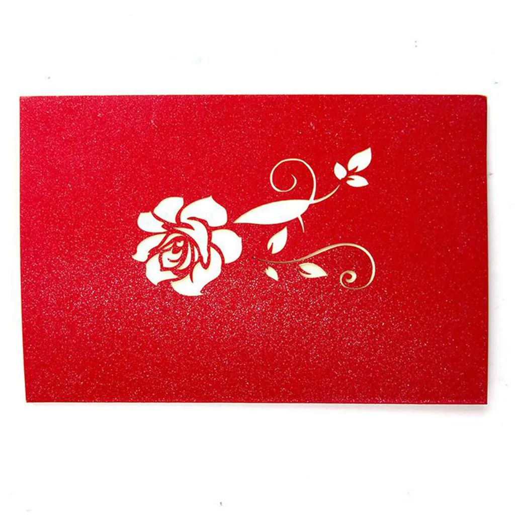  3D Popped Greeting Cards Romantic Valentines Day Gift Card Postcard Wedding Invitation Greeting Car - 4.00055E+12