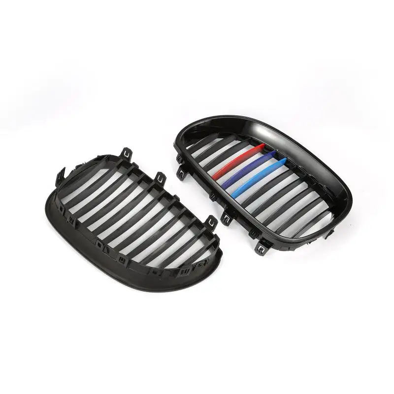 Dropshipping 2pcs Glossy Black Front Hood Kidney Grilles Grill for BMW E60 5Series 4door Sedan 03-09 Car exterior Auto stying |