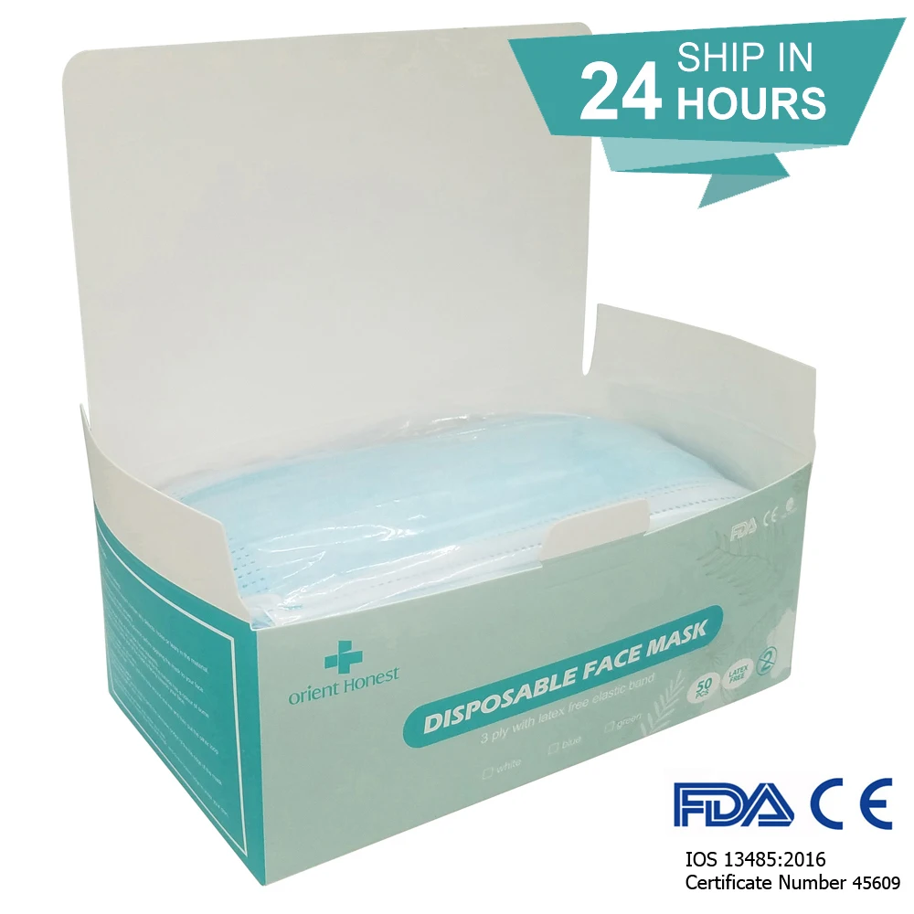 

Original Non Woven Fabric Mask Disposable Face Masks PM2.5 Anti-Dust Face Mouth Mask 3 Layer 50pcs DHL Free shipping
