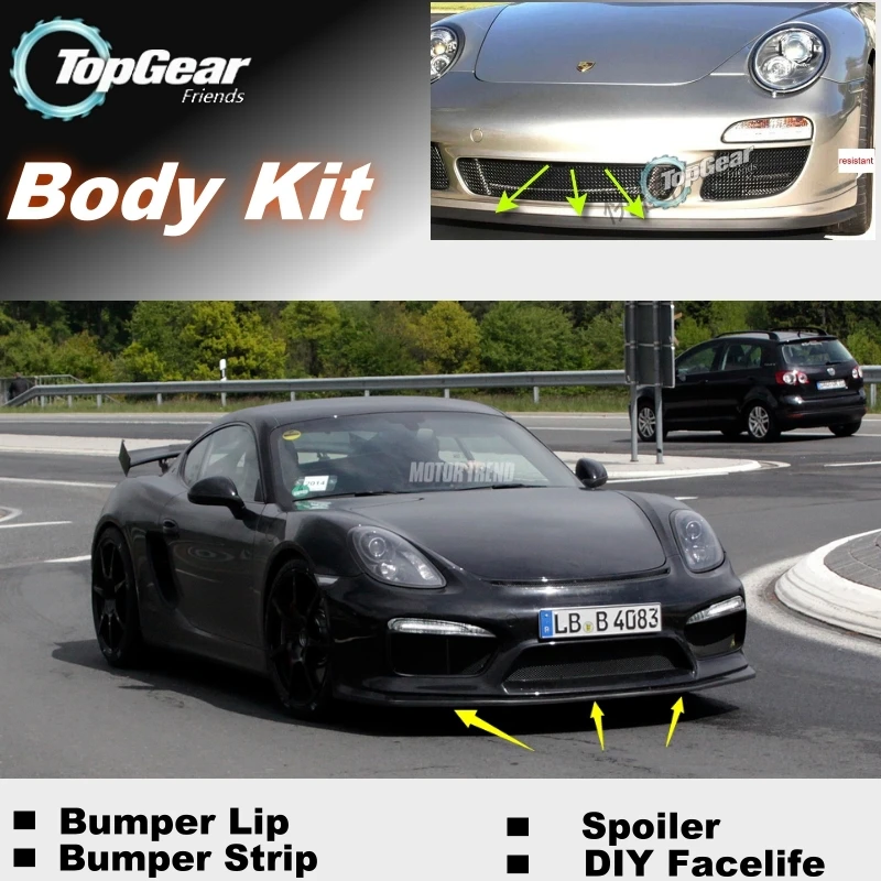 Для Porsche Cayman 987 987C 981 981C бампер губы/верхнее снаряжение магазин спойлера для