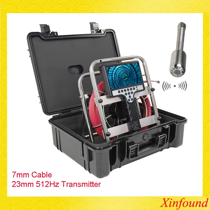 

Drain Well Wall Sewer Pipe Inspection Camera 23mm Meter Counter DVR 512hz Transmitter Pipe Locator 10/20/30meter Cable