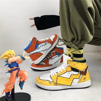 

Japan Cartoon Men's Fashion Casual Shoes High Top Sneaker 2020Spring New Men Shoes High Quality Non-slip Walking Shoe Zapatillas