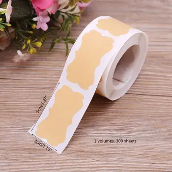

300pcs Vintage Blank Kraft Label Handmade Sealing Sticker For Gift Cake Baking Sealing Packaging DIY