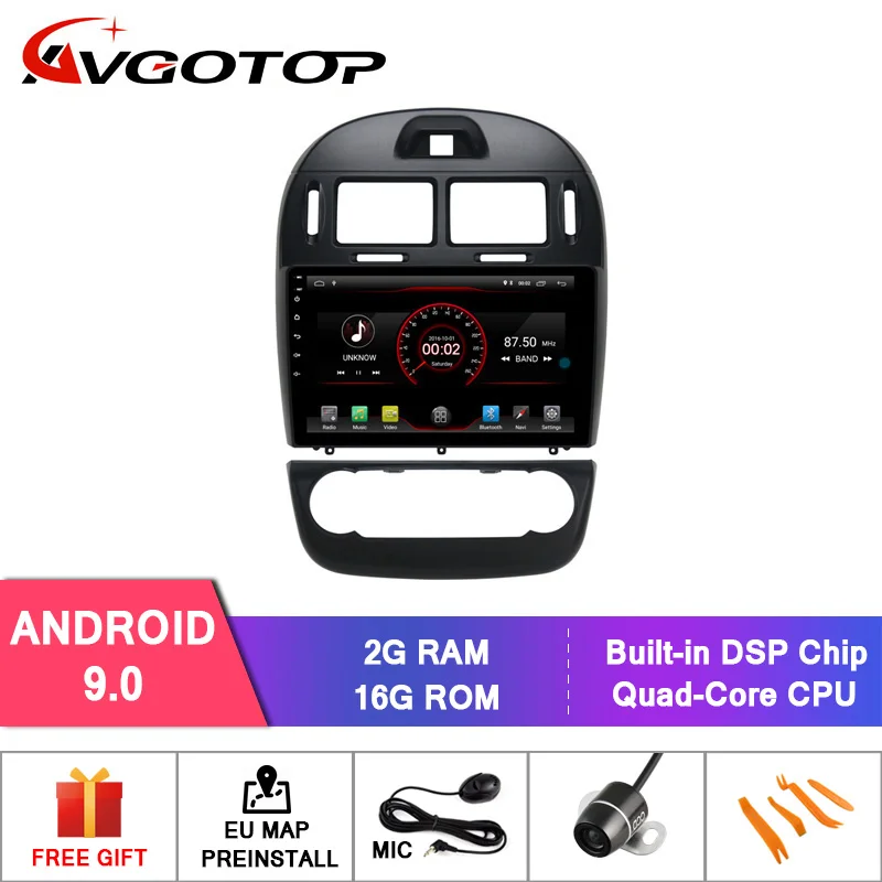 

AVGOTOP Android 9 Bluetooth GPS Car Radio DVD Player For KIA CERATO (Auto Air-Conditioner version) 2017