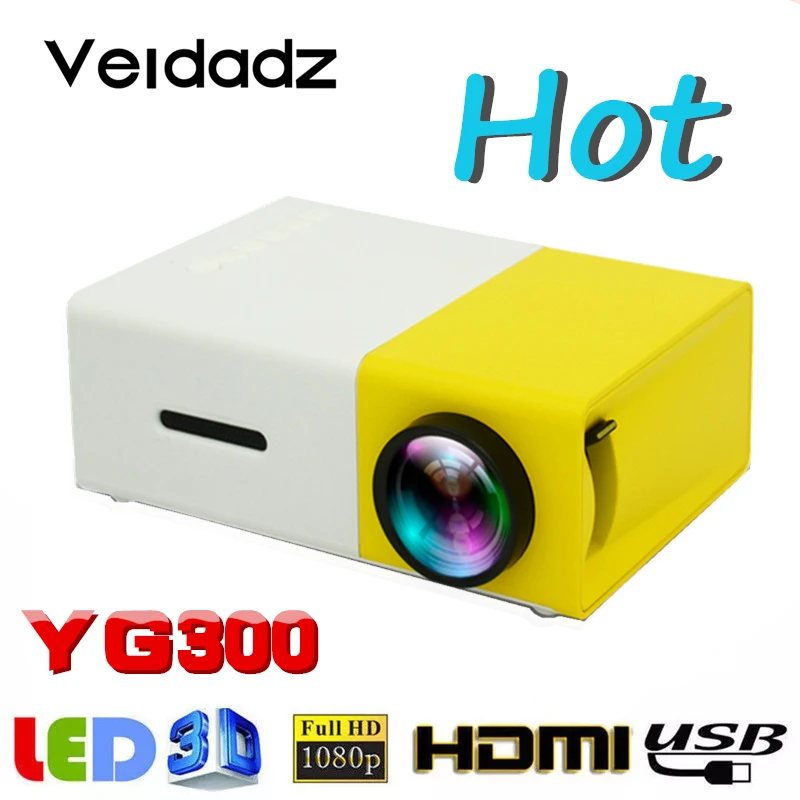 VEIDADZ YG300 микро светодиодный проектор поддерживает воспроизведение HD 1080P портативный HDMI USB 480x272 пиксельный