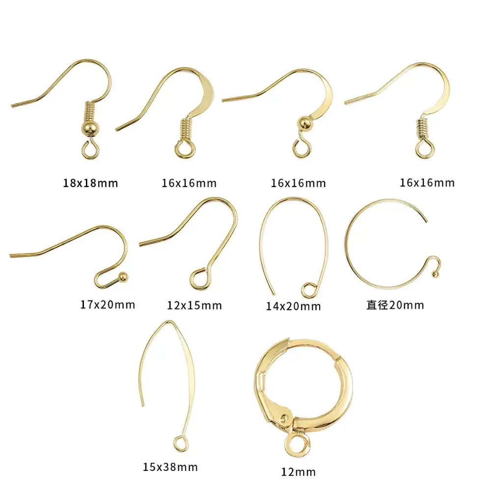 18k Gold 12-20mm 10-20pcs/lot Earring Components Hooks Twist Gold ...