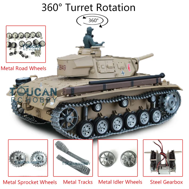 Heng Long 1/16 6 0 индивидуальные Panzer III H RTR RC Tank 3849 металлические треки колеса TH12558 |