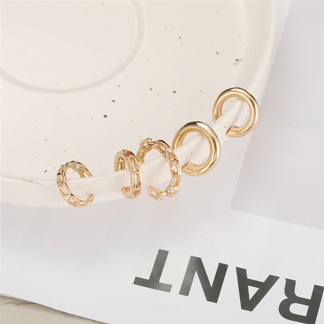 Simple Gold Silver Color Ear Clips Non-Piercing Fake Cartilage Earrings Clip Earrings Ear Cuff For Women Men Jewelry