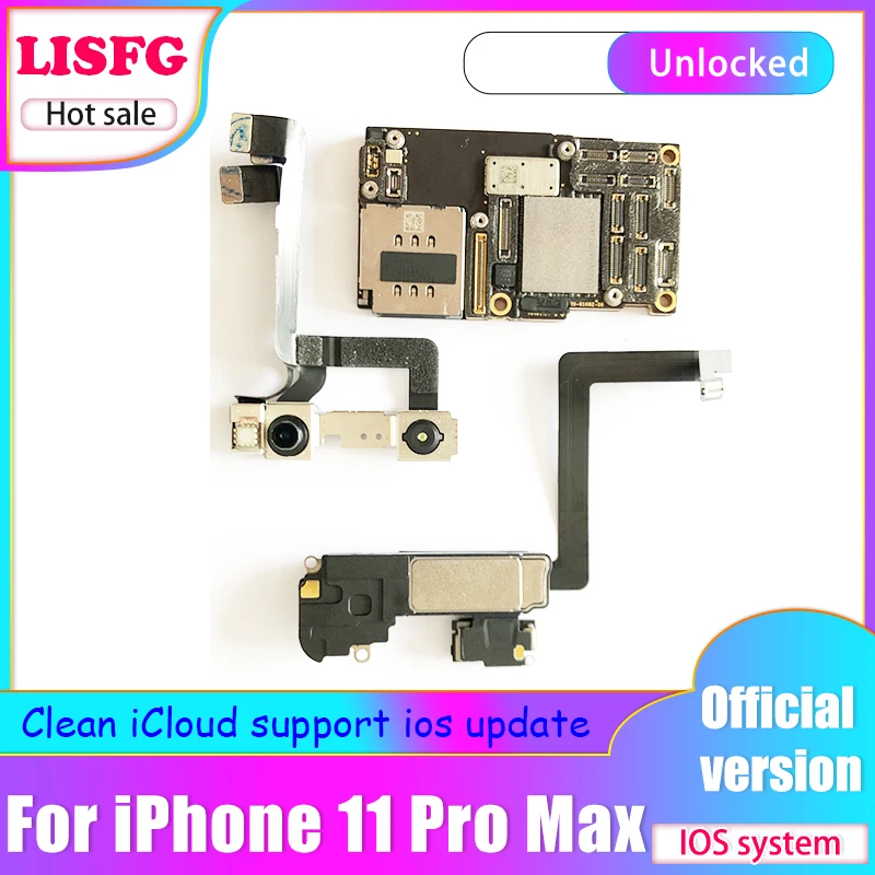 for iPhone 11 pro max Motherboard With / No Face ID Clean Original Replaced Main Board good Tested Facial Function LTE Support | Мобильные