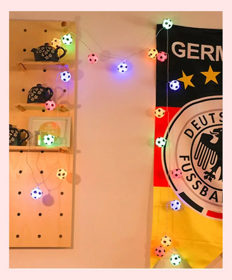Светодиодный светильник для игры в футбол, уличный светильник для патио, светильник с шариком, тайская гирлянда, цепь лампы Chanukah, мерцающий праздник, новинка для футбола