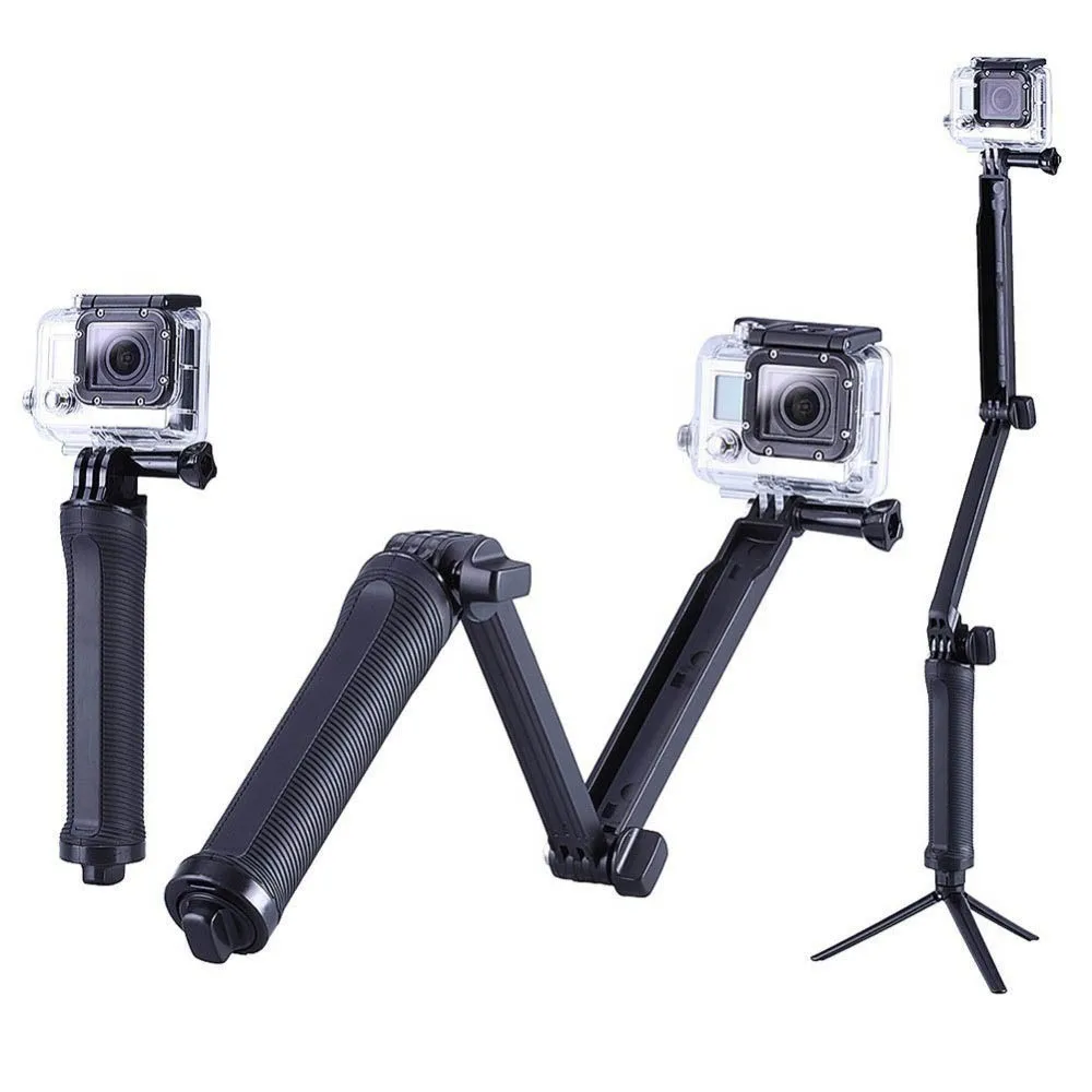 

Foldable 3 Way Grip Waterproof Monopod Selfie Stick For Gopro Hero 9 8 7 5 6 4 3 SJ Xiaomi Yi Action Camera Tripod Accessories