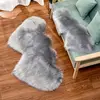 Heart Shaped Wool Sheepskin Rugs Faux Fur Non Slip Bedroom Shaggy Carpet ► Photo 3/6