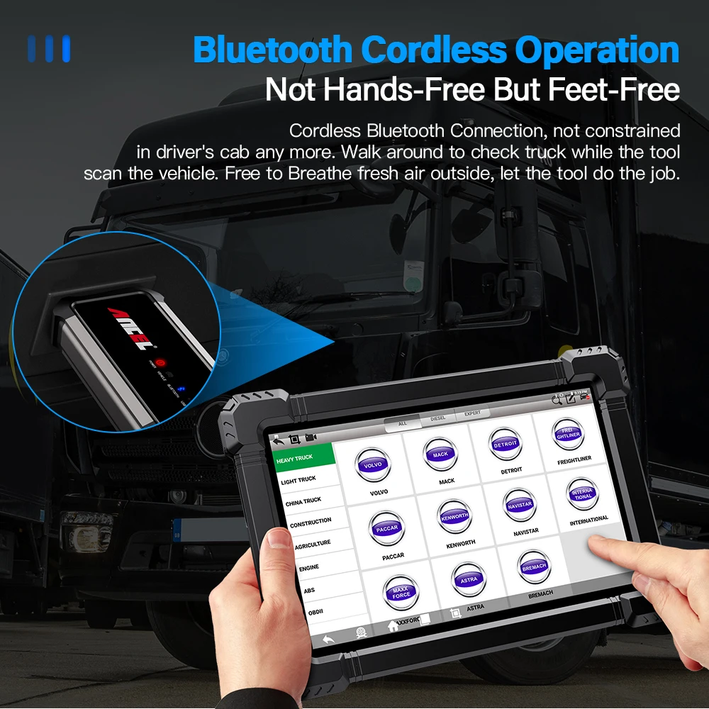 ANCEL X7 HD Heavy Duty Truck Scanner 24V Full System EPB ABS Oil Reset SAS D.PF Regen TPMS ECU OBD2 Diagnostic Tools