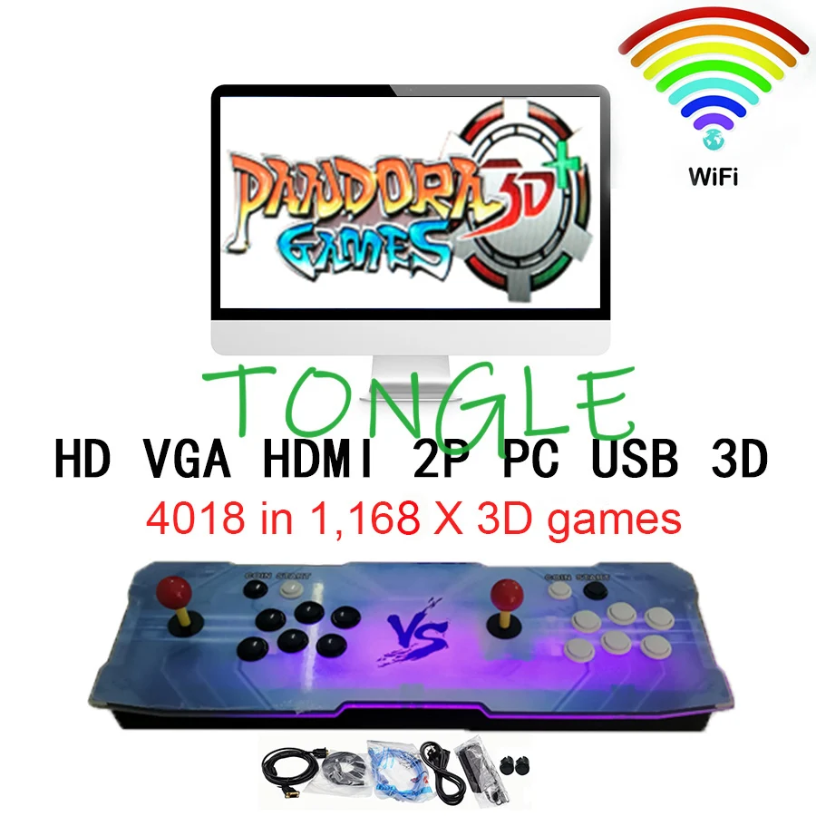 3D Pandora WIFI Download Games 4018 in 1 Game Board Retro Joystick Console  PC/PS3 Arcade Console USB Joypad Sanwa Restrictor _ - AliExpress Mobile