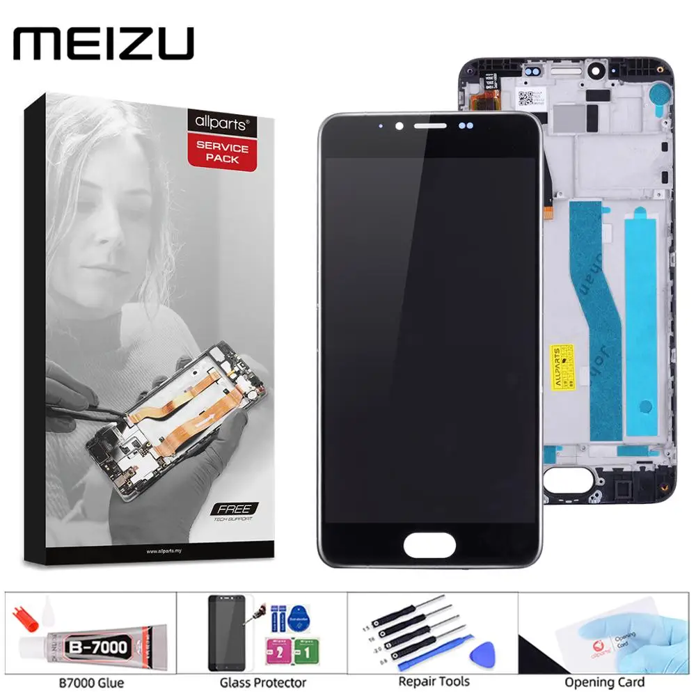 Pаспродажа Дисплей для MEIZU M5 M611H font b LCD b font в сборе с тачскрином на рамке Оригинал 5.2 черный белый