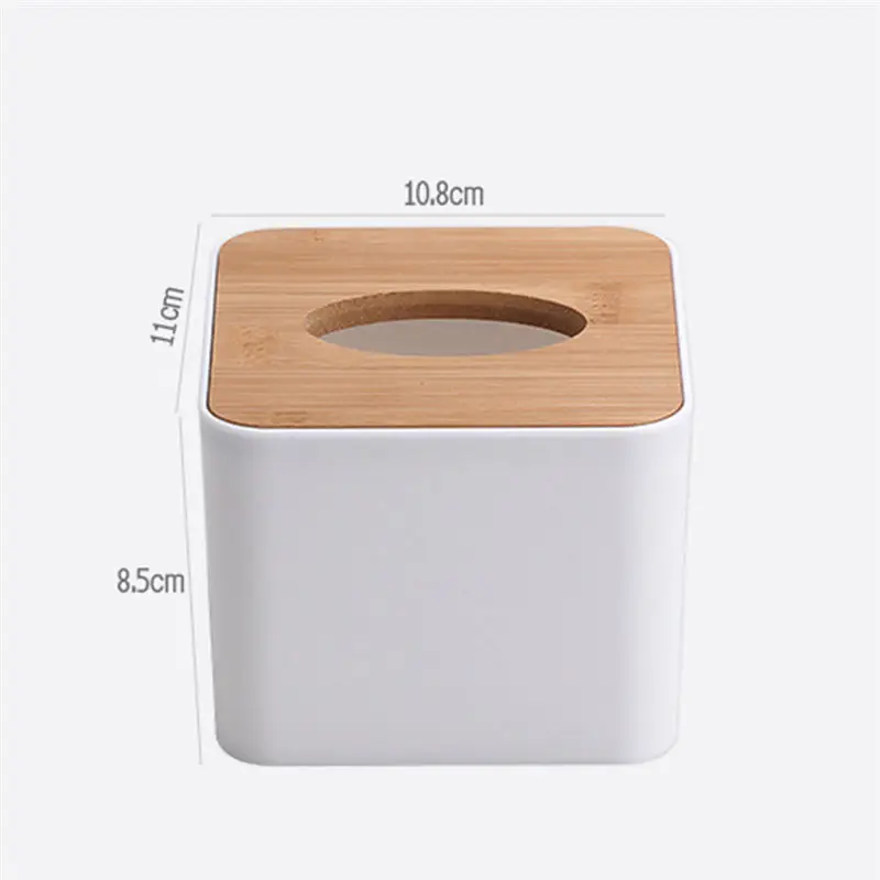 Square Деревянная крышка Пластиковый корпус коробка ткани домашний декор бумажная коробка для хранения деревянный держатель салфеток чехол для телефона держатель украшение стола - Цвет: Square