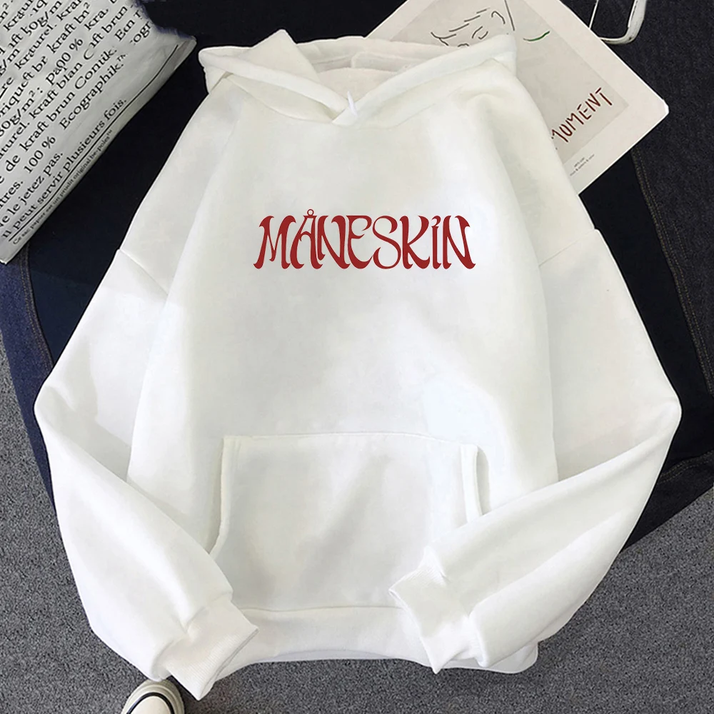 Maneskin Hoodie 2021 New Summer Fashion Mens Oversized Women Hip Hop Hoodies Male Daily Harajuku Loose Fleece Hooded Pullovers - 2