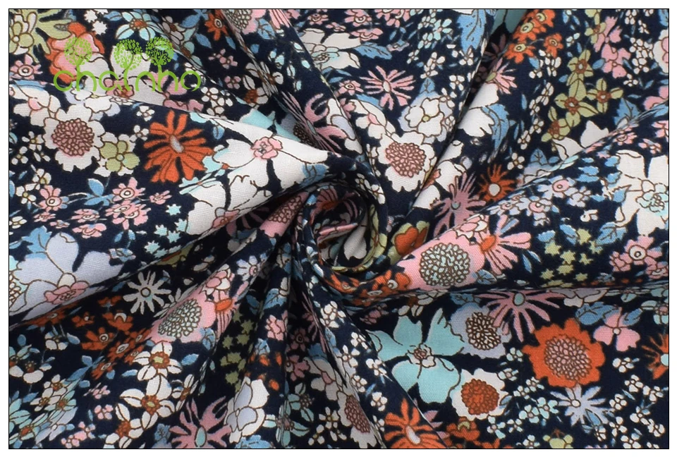 Chainho,Floral Series Printed Plain Cotton Fabric,DIY Quilting&Sewing Poplin Material For Baby&Children Dress,Shirt,Skirt,PCC093
