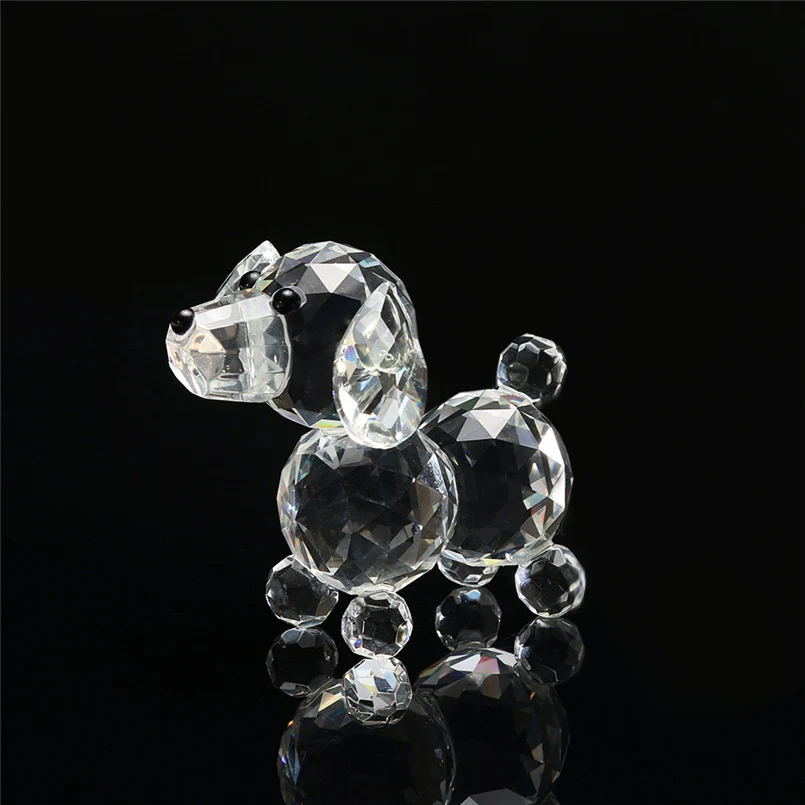 Crystal cute dog figurine collection glass ornament statue animal collectible crystal dog figurine holiday gift decoration 30D13 (6)